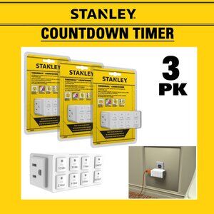 3pack Stanley 3-prong Grounded Digital Countdown Timers w/Repeat function
